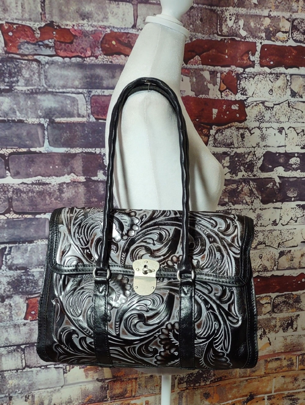 Patricia Nash "Vienna" Tooled Leather Satchel